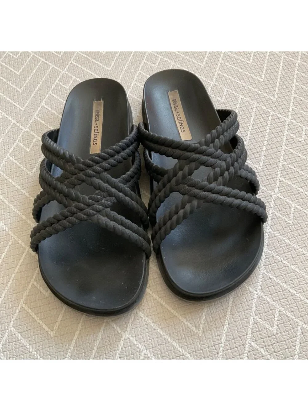 Melissa Black Braid gel slippers Slide size6 eu37